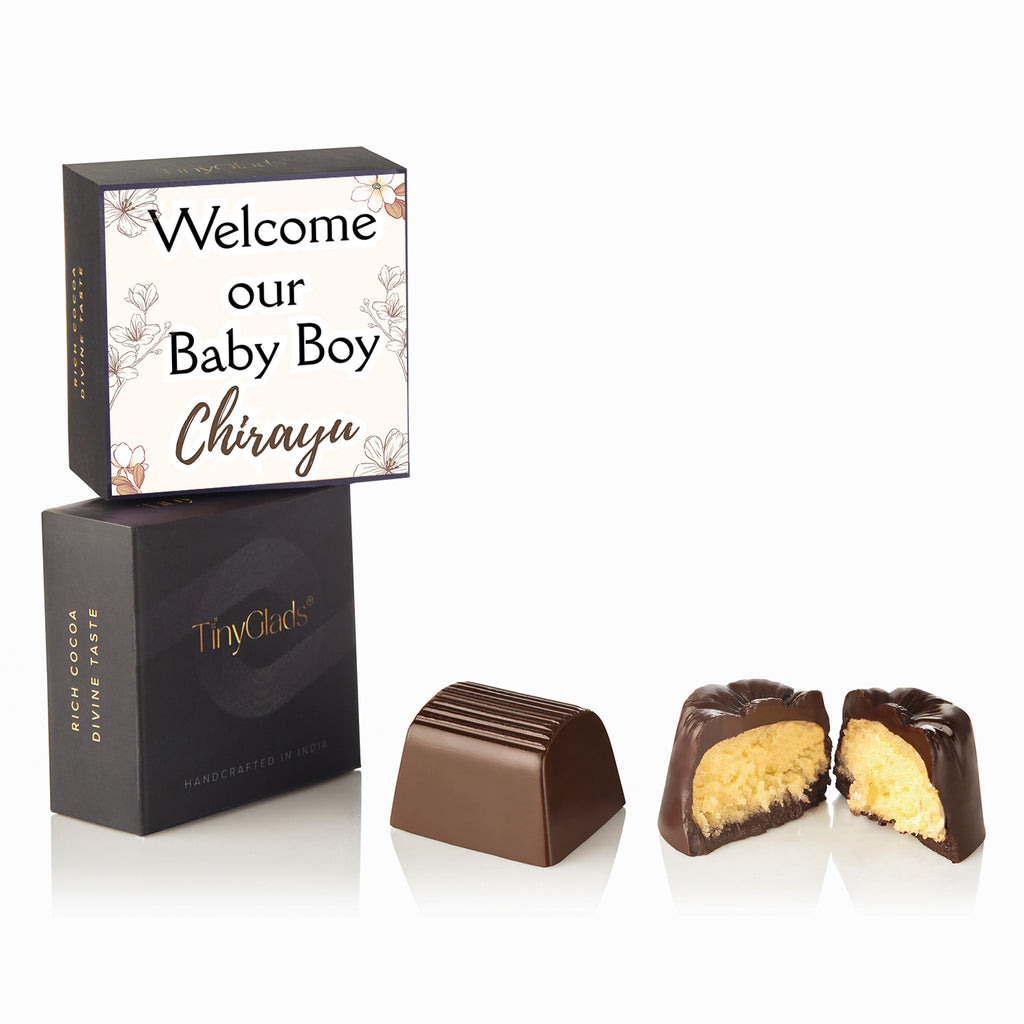 Personalised Photoframe Baby Shower Gift - 6 Chocolate Truffles
