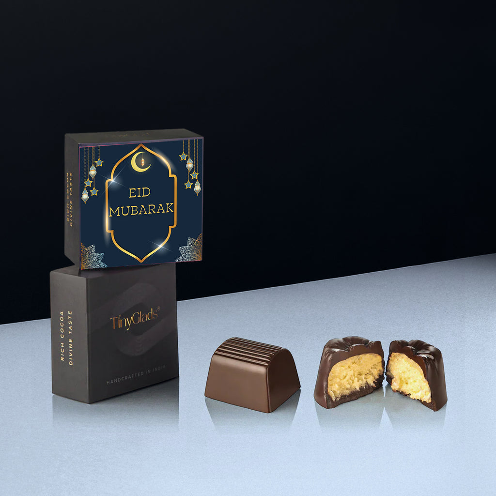 TinyGlads Eid Celebration Chocolate Gift Box | 1 Chocolate Jar, 1 Chocolate Bar & 6 Premium Truffles