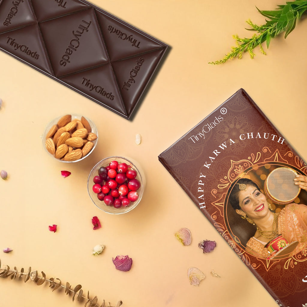 Personalised Karwa Chauth Chocolate Bar with Custom Photo