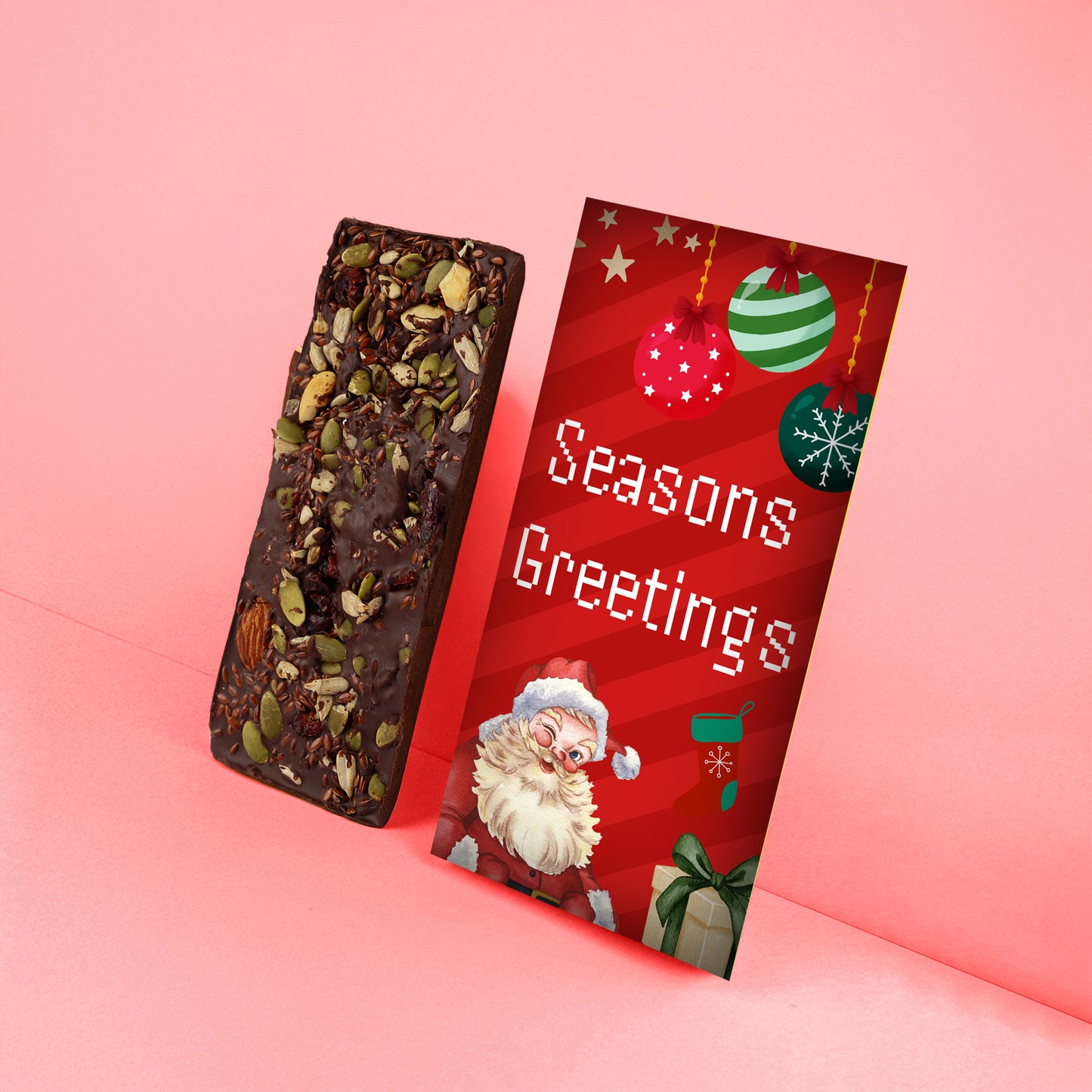 TinyGlads Christmas & New Year Chocolate Gift Box | Custom Box | 2 Bars & 6 Truffles