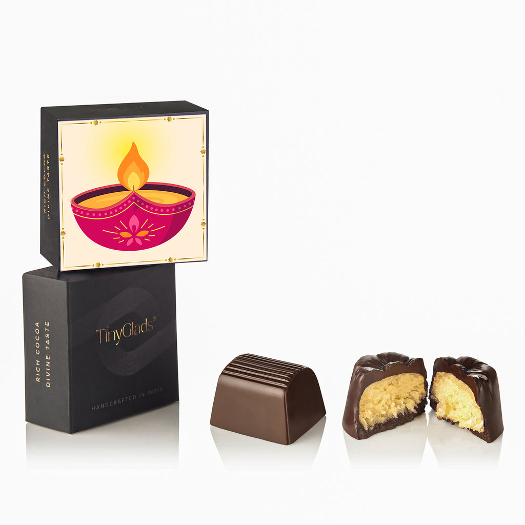 Diwali Chocolate Gift Box – Jar, 6 Truffles & Bar