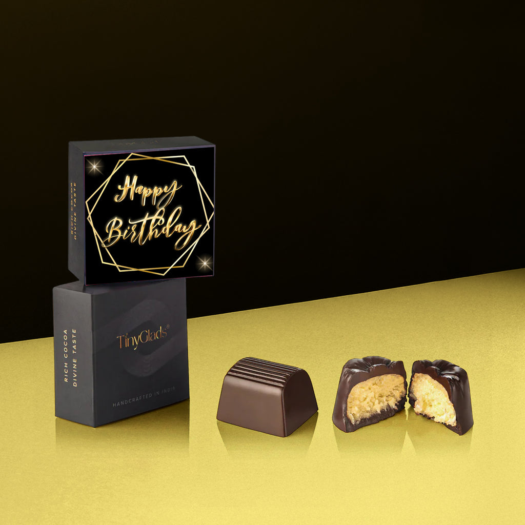 TinyGlads Birthday Chocolate Gift Box | 6 Assorted Centre-Filled Truffles