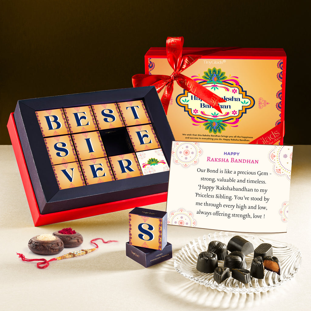 Rakhi Gift Box with Chocolates & Designer Rakhi – SweetBond Edition
