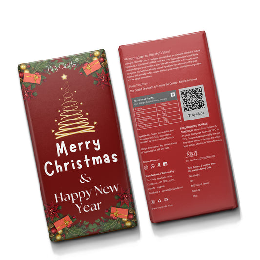 TinyGlads Festive Harmony Chocolate Bar | Christmas & New Year Edition | 80g