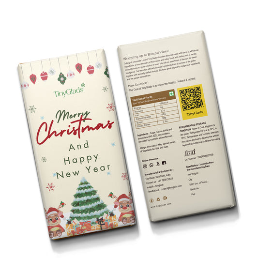 TinyGlads Holiday Cheer Chocolate Bar | Christmas & New Year Collection | 80g