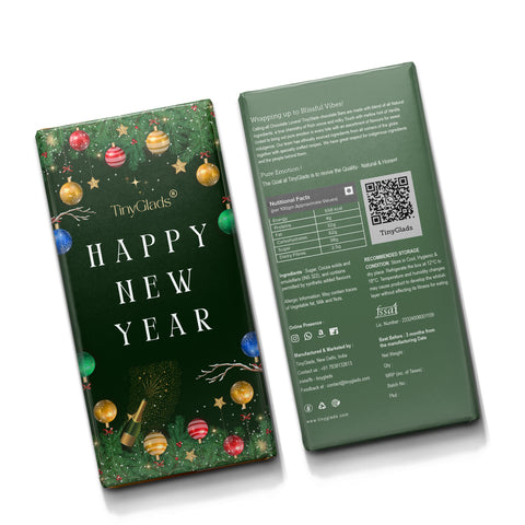 TinyGlads New Year Sparkle Chocolate Bar | Festive Collection | 80g
