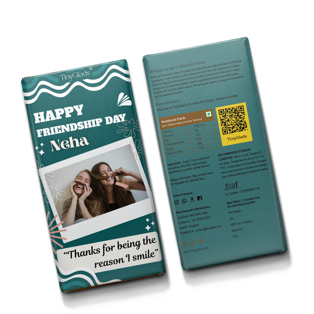 Personalized Friendship Day Chocolate Bar | Custom Photo Gift