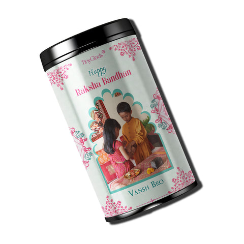 TinyGlads Rakhi Memories Personalized Chocolate Truffle Jar | Custom Photo | 12 Truffles