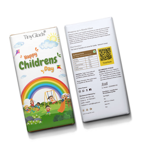 TinyGlads Rainbow Smiles Chocolate Bar | Children's Day Edition | 80g