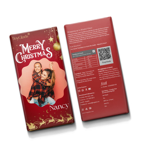 TinyGlads Festive Photo Chocolate Bar | Custom Gift | 80g