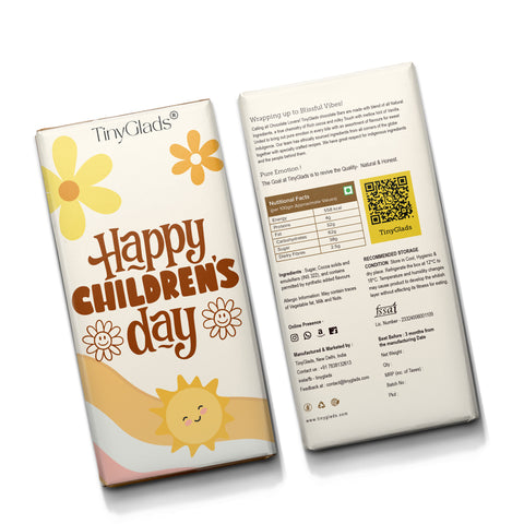TinyGlads Sunshine Smiles Chocolate Bar | Children's Day Edition | 80g