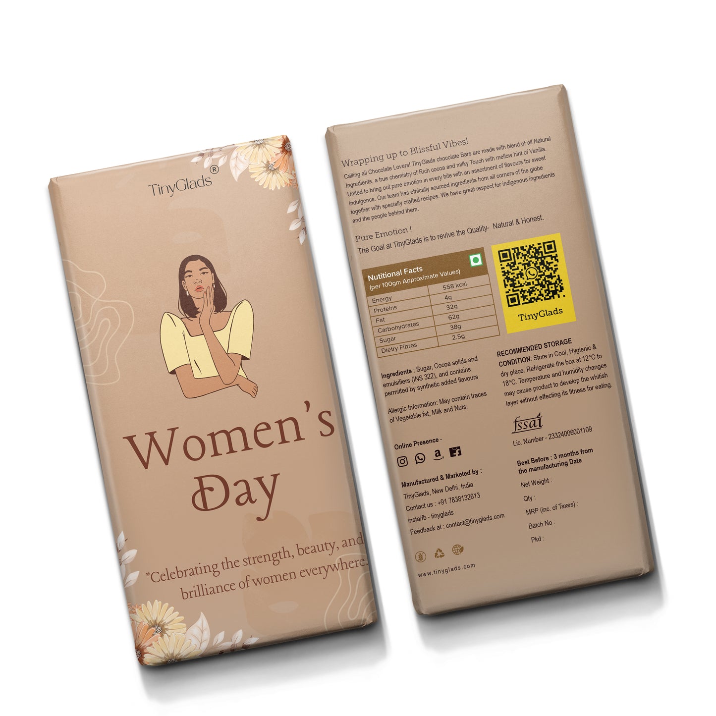 TinyGlads Women's Day Appreciation Chocolate Bar | 80g