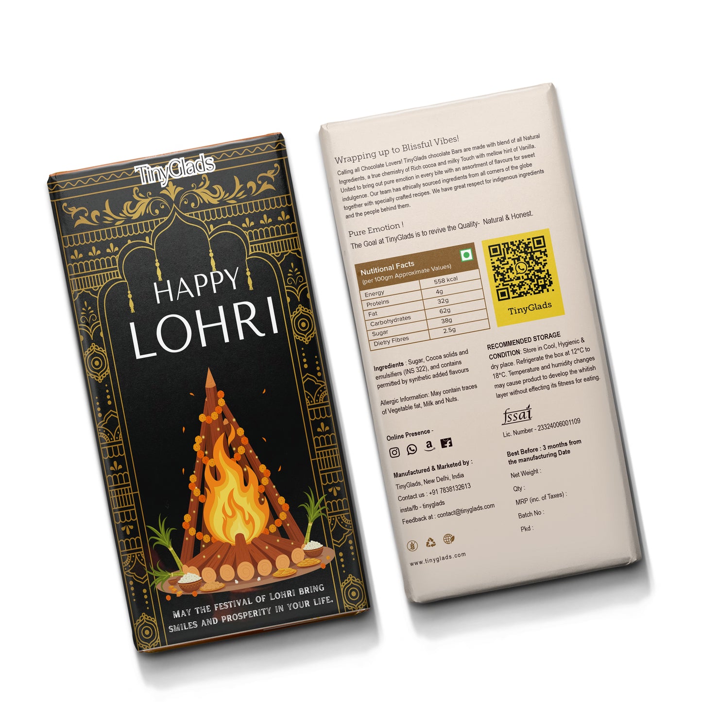 TinyGlads Festive Lohri Chocolate Bar for Corporate Gifting