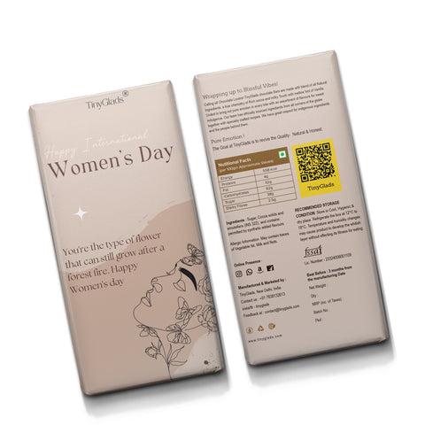 TinyGlads International Women's Day Almond & Cranberry Chocolate Bar | 80g