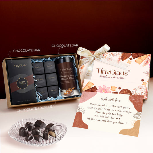 Gourmet Chocolate Hamper with Jar, Bar & 6 Truffles