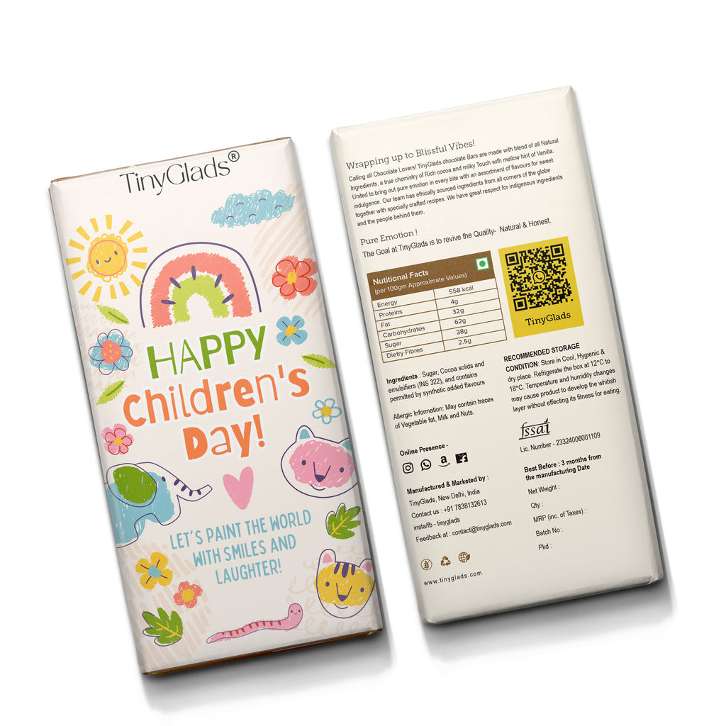 TinyGlads Little Giggles Chocolate Bar | Children's Day | 80g