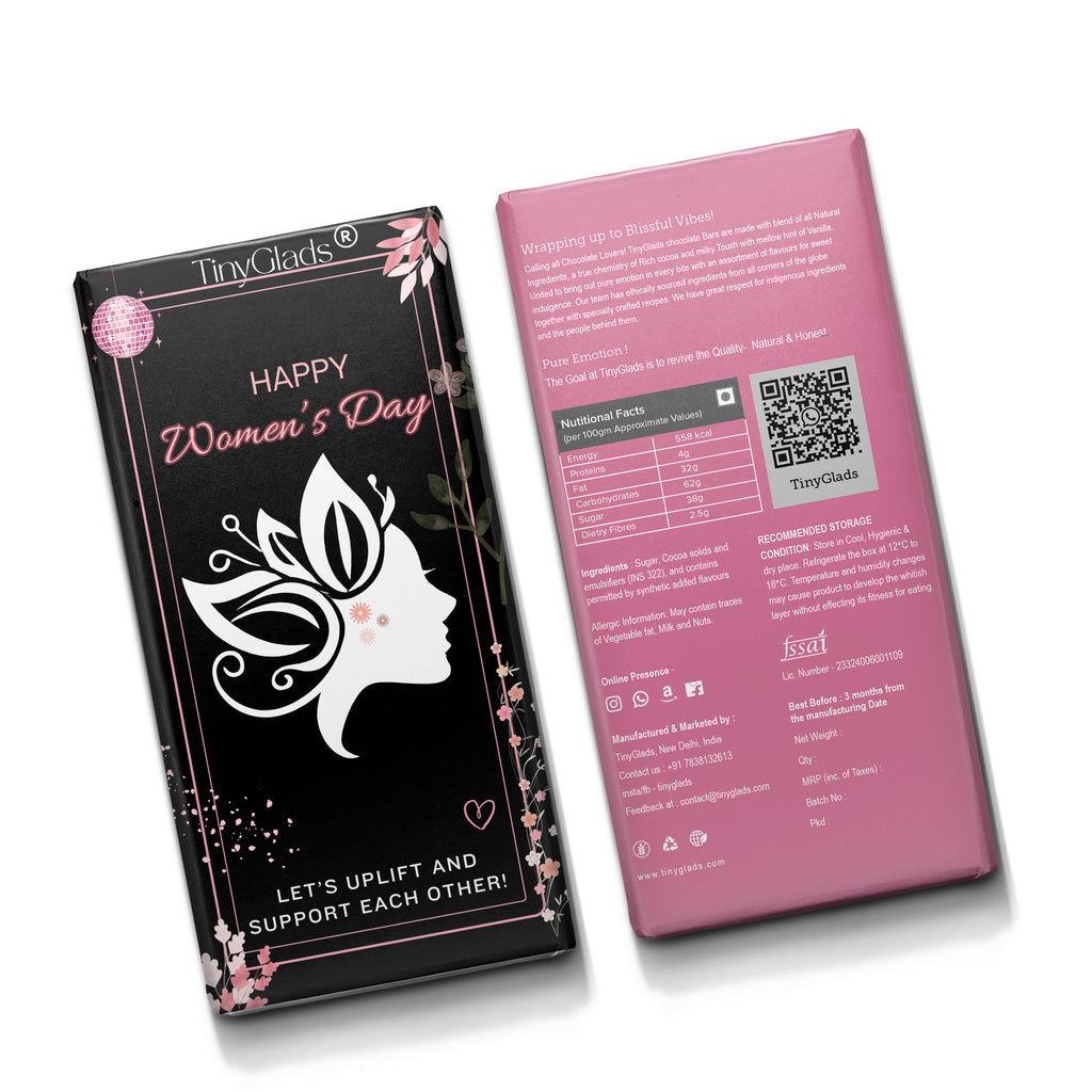 TinyGlads Grace in Bloom Chocolate Bar | Women's Day Edition | 80g