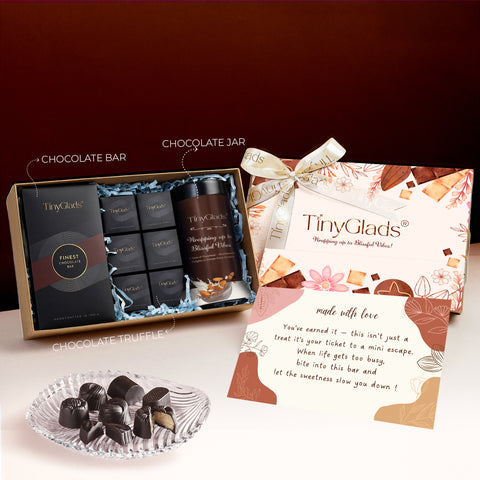 Gourmet Chocolate Hamper with Jar, Bar & 6 Truffles