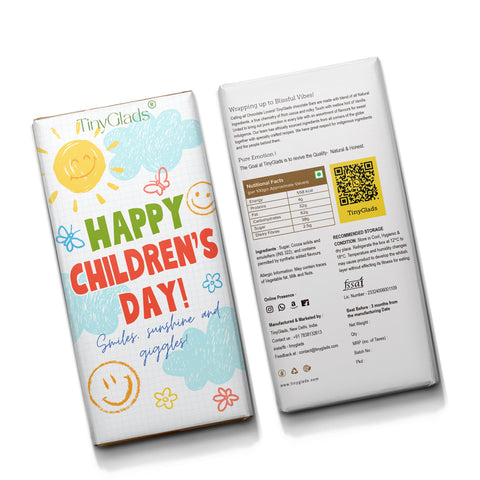 TinyGlads Smiles & Sunshine Chocolate Bar | Kids Celebration Collection | 80g