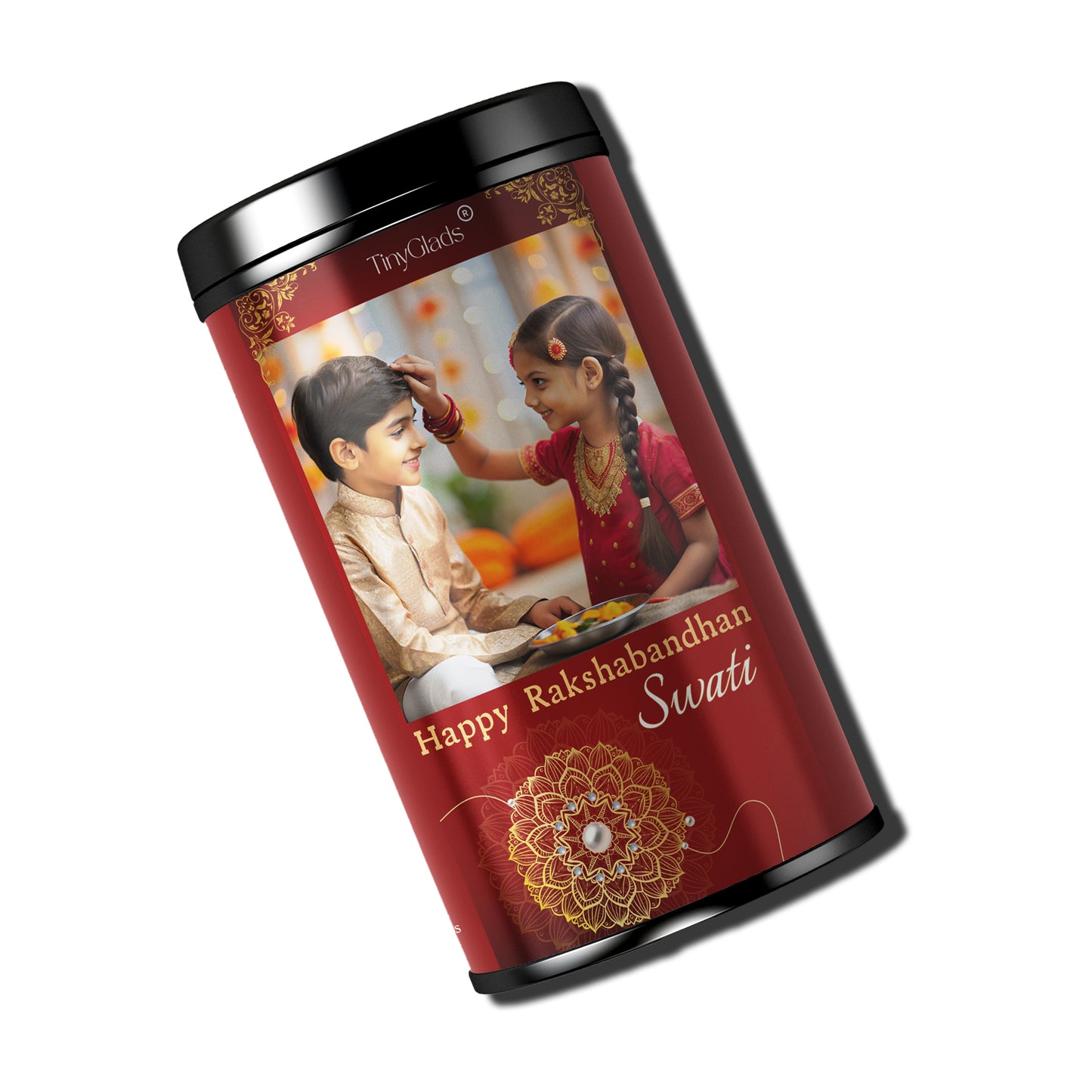 TinyGlads Rakhi Memories Personalized Chocolate Truffle Jar | 12 Truffles