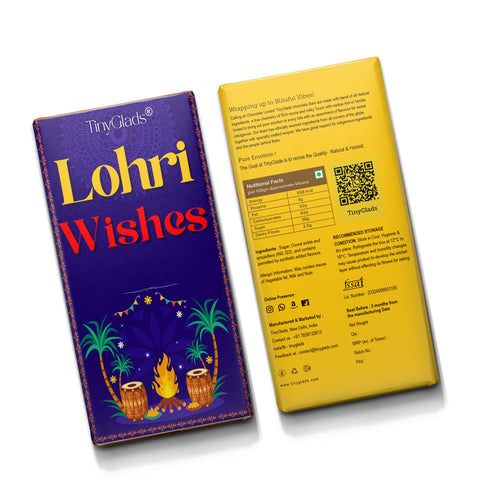 TinyGlads Lohri Wishes Premium Chocolate Bar | 80g