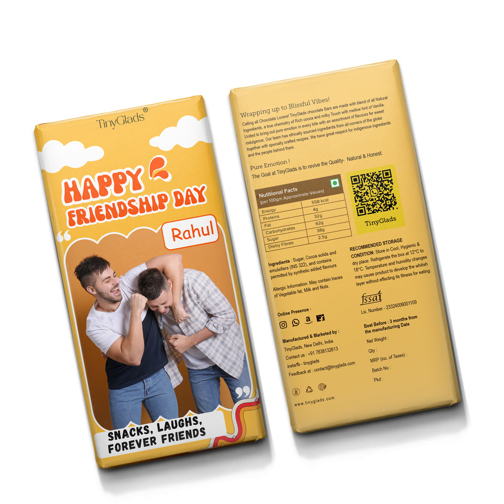 Friendship Day Chocolate Bar with Custom Name & Photo