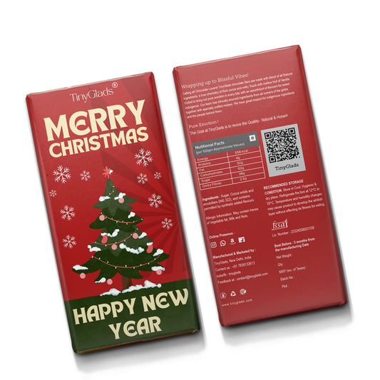 TinyGlads Merry Christmas & Happy New Year Chocolate Bar | 80g