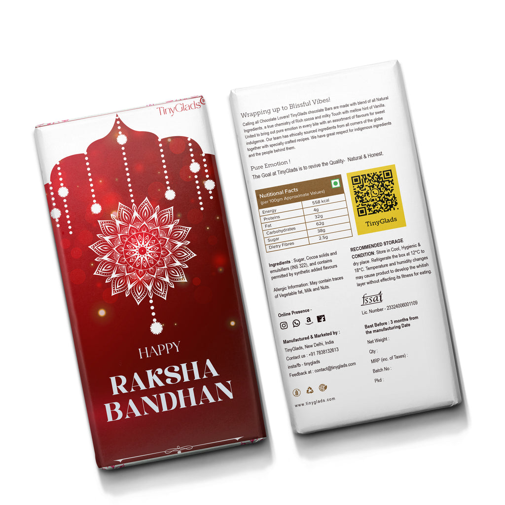 TinyGlads Rakhi Bliss Chocolate Bar | Almond & Cranberry | 80g