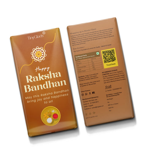 TinyGlads Happy Raksha Bandhan Chocolate Bar | Almond & Cranberry | 80g