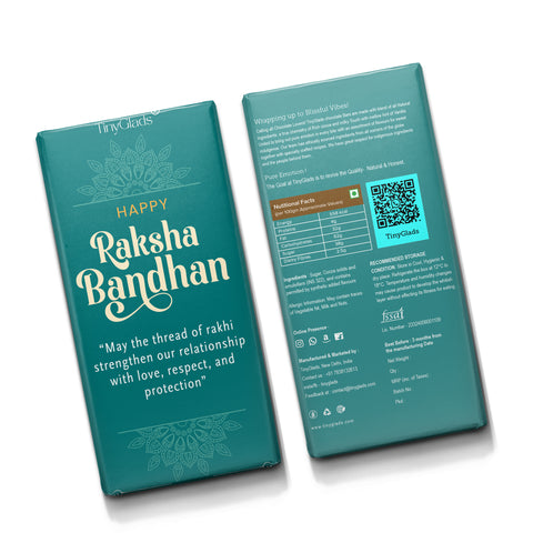 TinyGlads Raksha Blessings Chocolate Bar | Premium Festive Gift | 80g