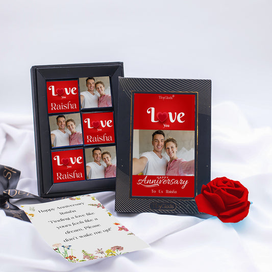 Anniversary Chocolates Gift Personalized with Photo