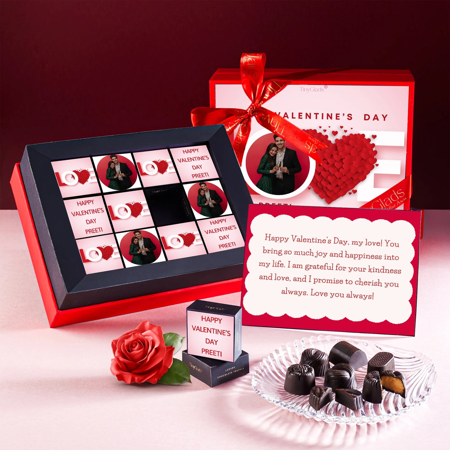 Personalised Valentine Chocolate Photoframe Gift Box