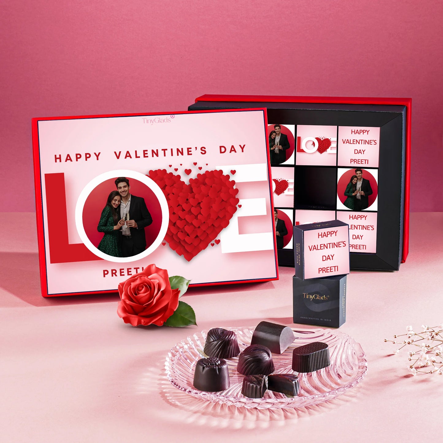 Personalised Valentine Chocolate Photoframe Gift Box