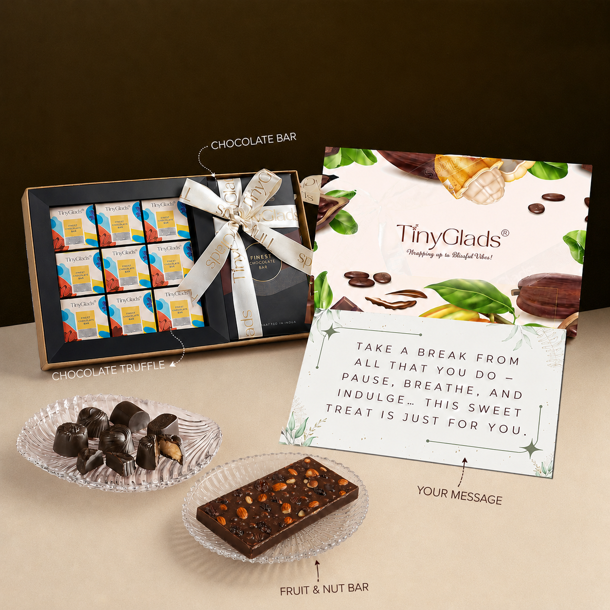 Gourmet Chocolate Bar & Nine Truffle Gift Box