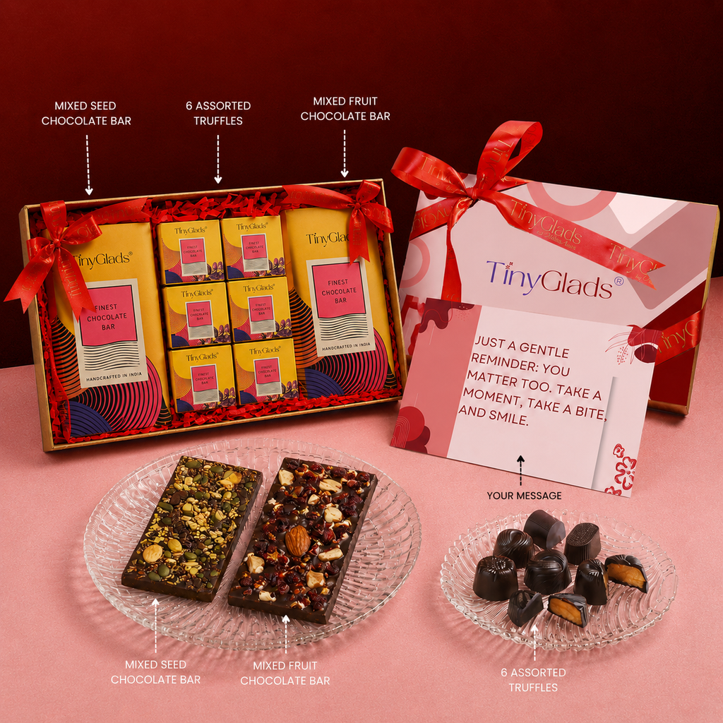 Gourmet Chocolate Indulgence Box – 2 Bars & 6 Truffles