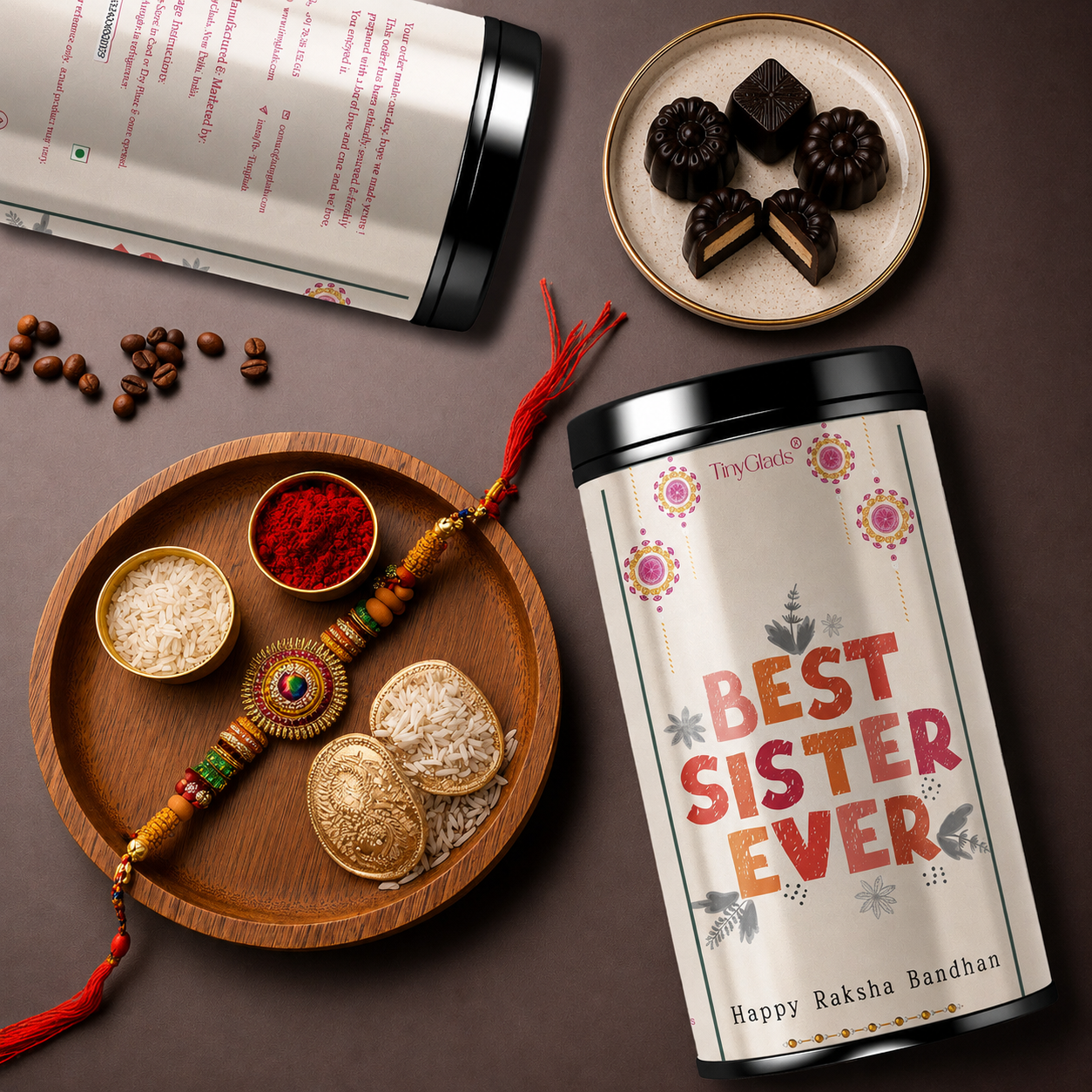 TinyGlads Best Sister Ever Chocolate Truffle Jar | 12 Gourmet Truffles