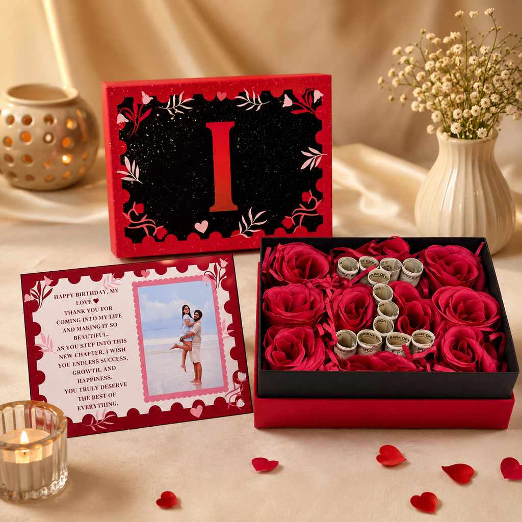 TinyGlads Personalized I Love You Money Gift Box | Cash Arrangement
