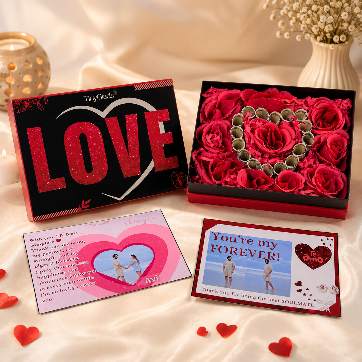 TinyGlads Personalized I Love You Money Gift Box | Cash Arrangement
