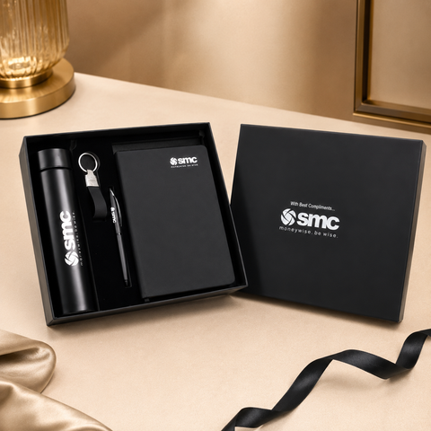 Customized Corporate Gift Hamper with Bottle, Diary, Pen & Keychain