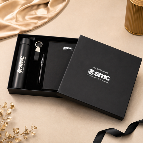 Customized Corporate Gift Hamper with Bottle, Diary, Pen & Keychain