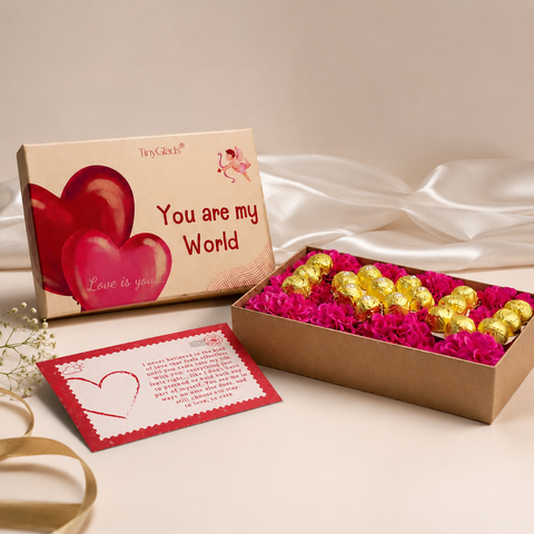 TinyGlads You Are My World Chocolate Flower Gift Box