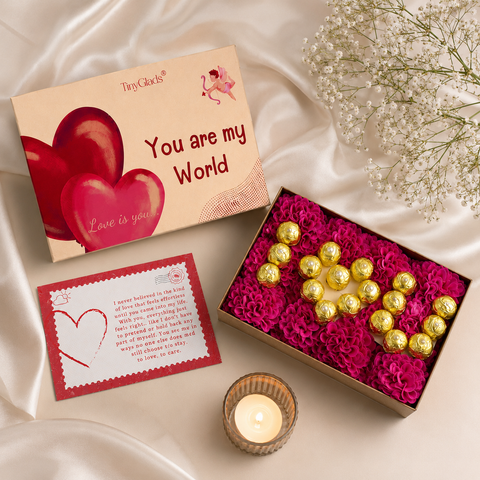 TinyGlads You Are My World Chocolate Flower Gift Box