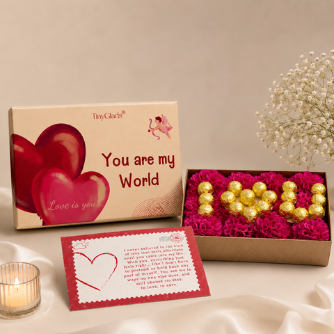 TinyGlads You Are My World Chocolate Flower Gift Box