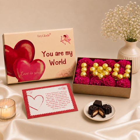 TinyGlads You Are My World Chocolate Flower Gift Box