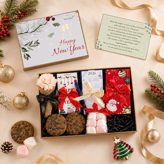 TinyGlads Christmas & New Year Chocolate Gift Box | 2 Bars & 6 Truffles