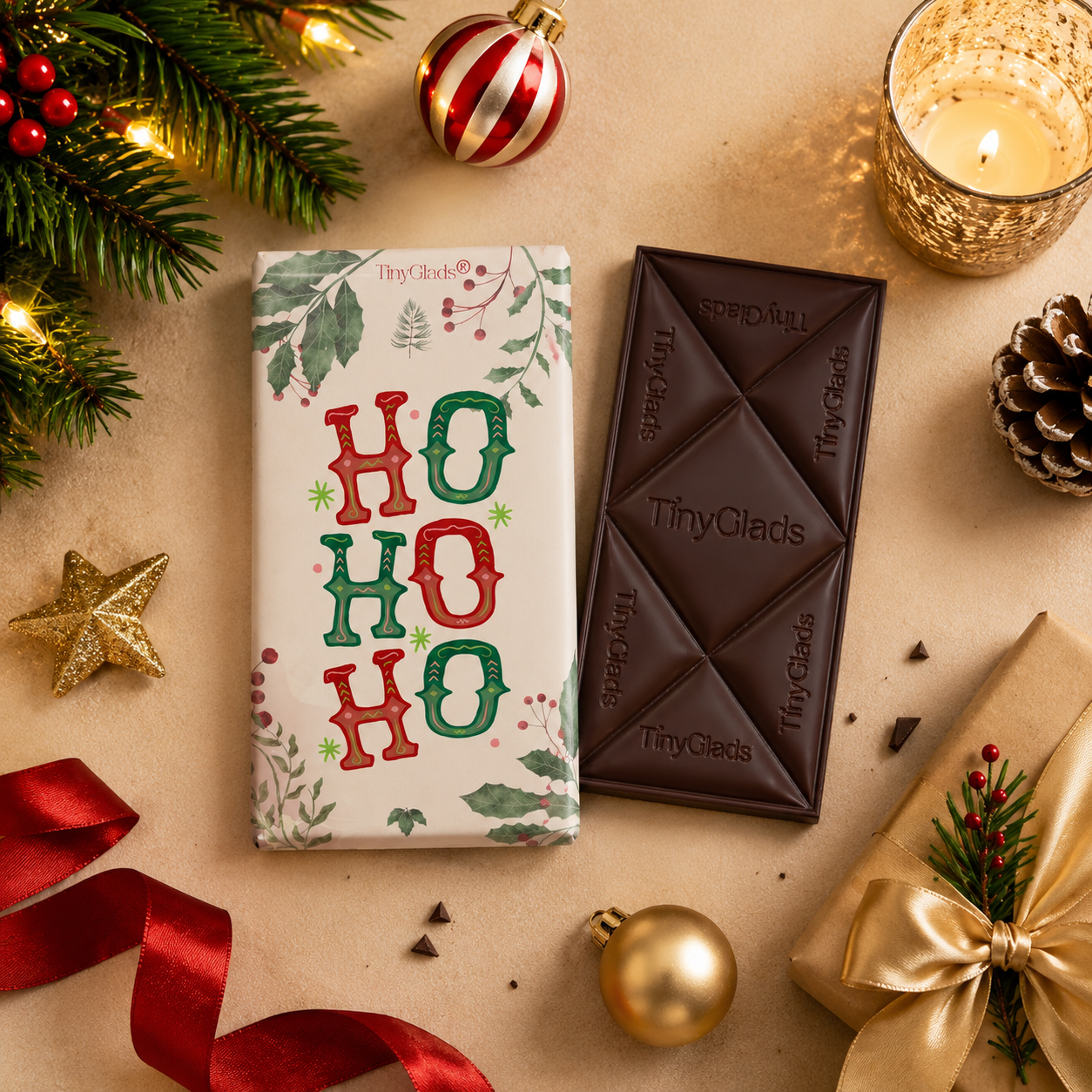 TinyGlads Corporate Christmas & New Year Gift Hamper | Chocolate, Diary & Candle