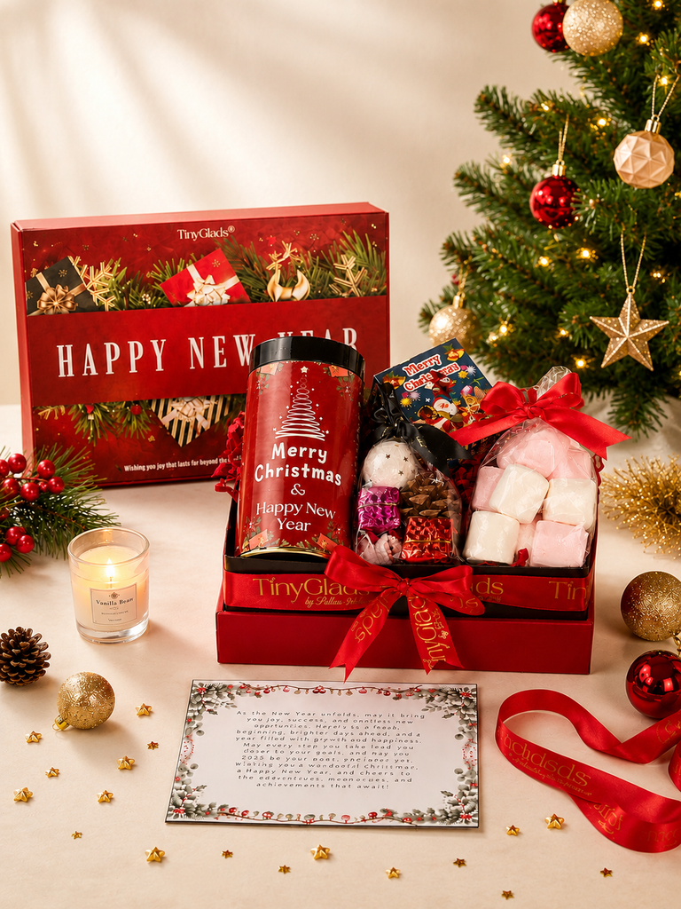 TinyGlads Christmas Cheer Gift Hamper | Festive Treats & Holiday Decor