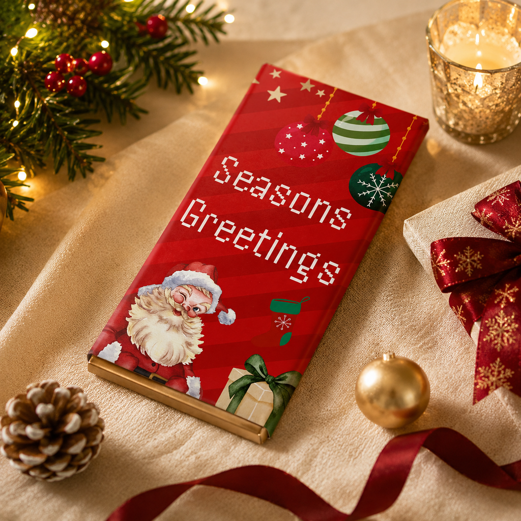 TinyGlads Christmas & New Year Chocolate Gift Box | 2 Bars & 6 Truffles