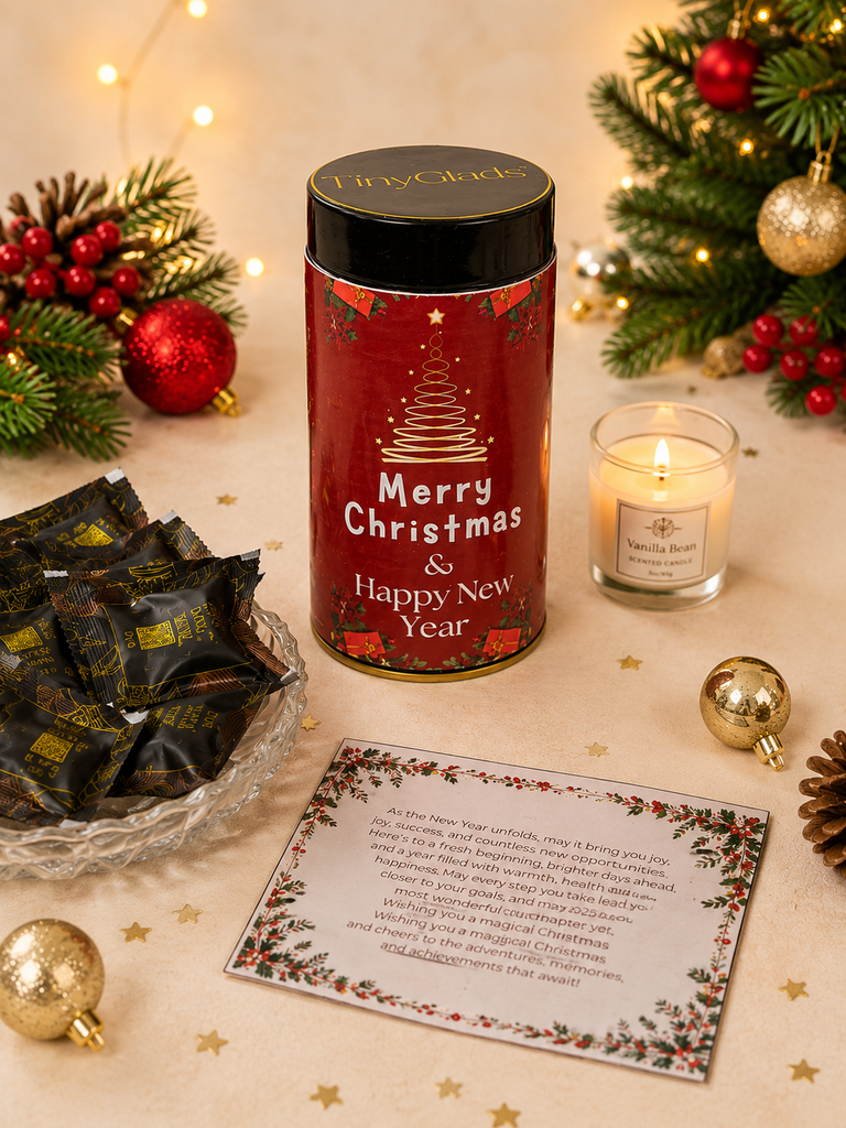 TinyGlads Christmas Cheer Gift Hamper | Festive Treats & Holiday Decor