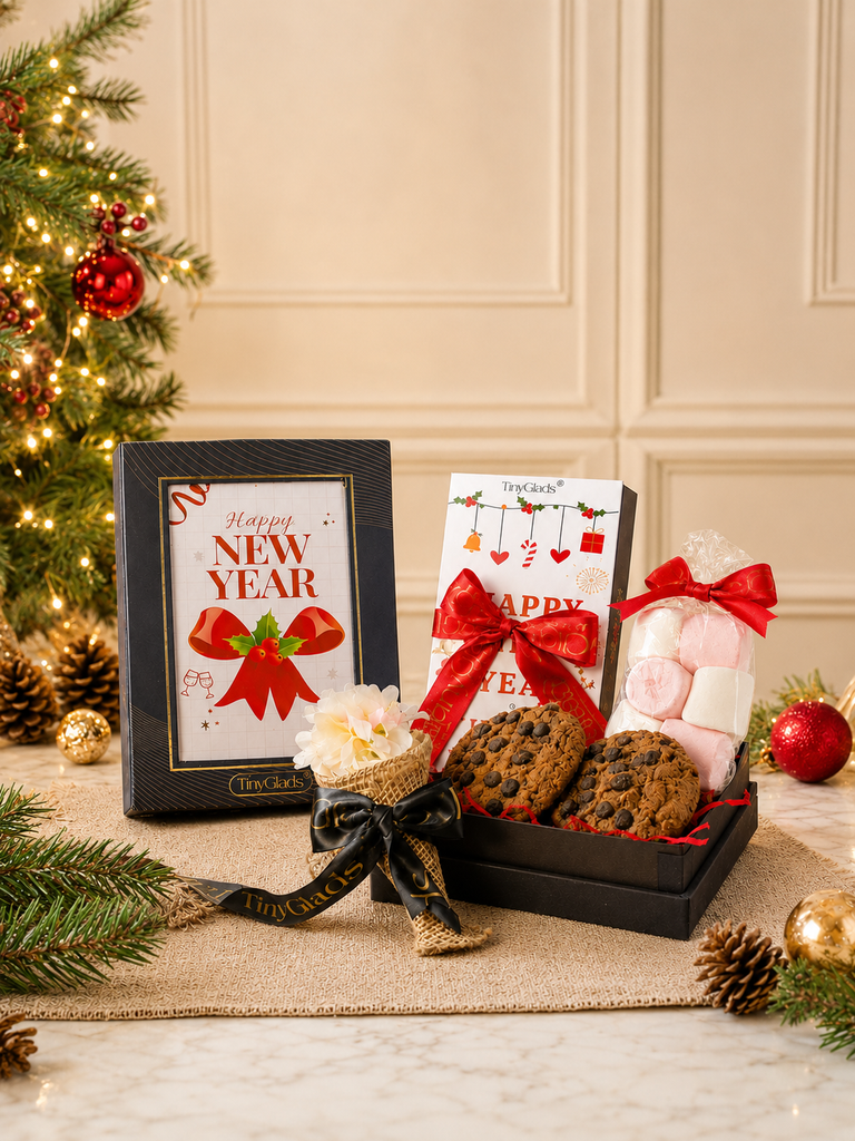 TinyGlads Christmas Cookie & Chocolate Gift Box | Holiday Treats Hamper